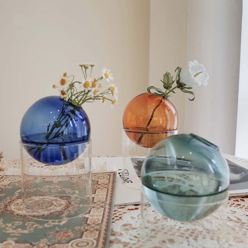 Mini Round Flower Vase Hydropo - Propagation Station Vase ulasan dan harga