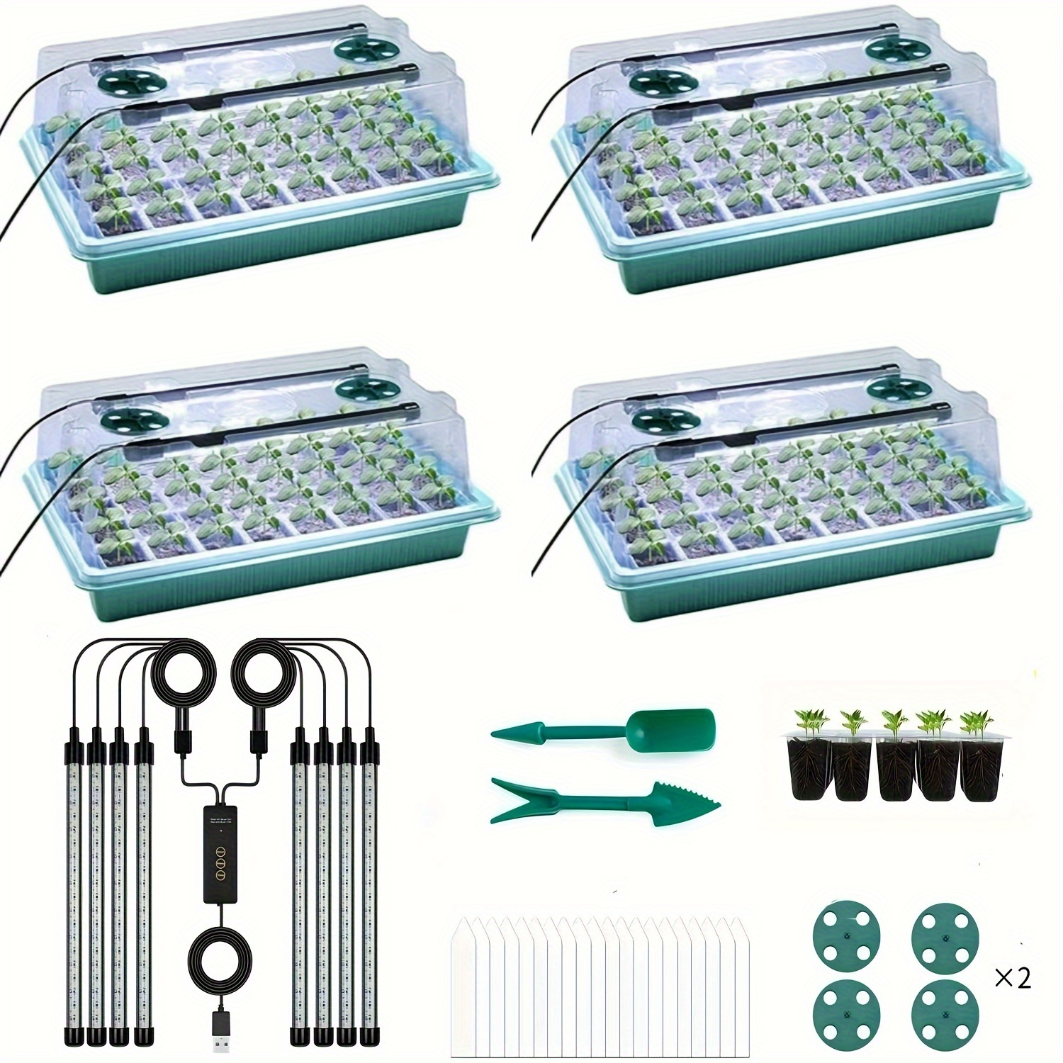 4-Pack Seed Starter Tray Kit 1 - Humidity Dome Kit ulasan dan harga