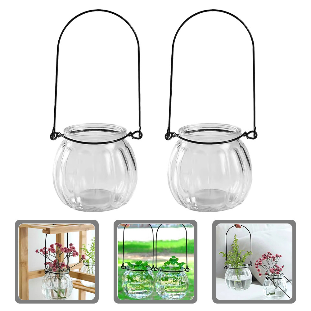 6Pcs Transparent Hanging Glass - Propagation Station Vase ulasan dan harga