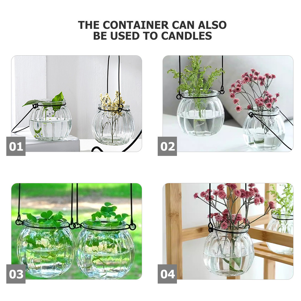 6Pcs Transparent Hanging Glass - Propagation Station Vase ulasan dan harga
